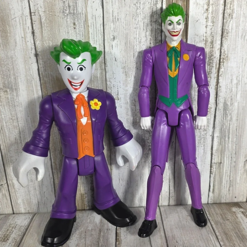DC Comics Joker Action Figure Lot 12 Inch Spin Master and Imaginext Batman Toy
